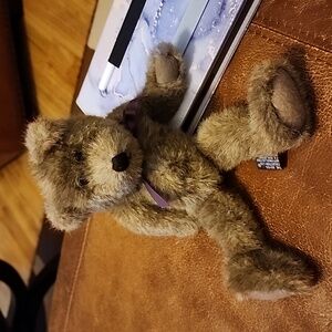 Vintage The Boyds Collection 15 Inch Bear With Purple Ribbon.
